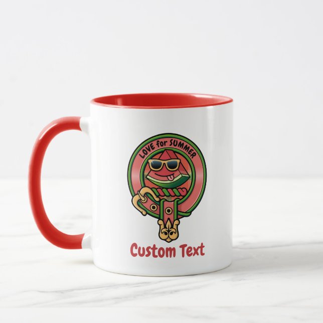 Caneca Crista de Melancia sobre Tartan (Esquerda)