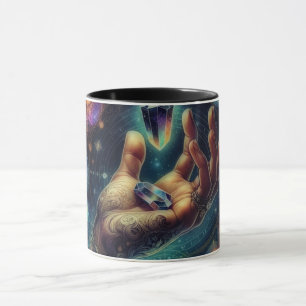Caneca Cristal Celestial no Espaço da Galáxia Palm