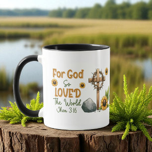 Caneca Cristão - João 3:16 Porque Deus Amou Tanto o Mundo