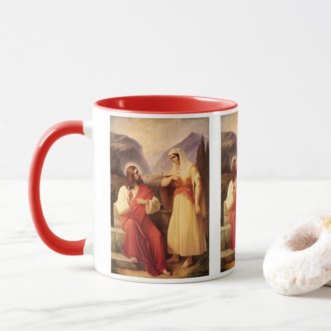 Caneca Cristo e a Samaritana por Christian Schleisner (Com Donut)