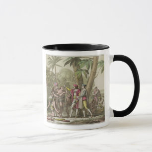 Caneca Cristóvão Colombo (1451-1506) com Ameri nativo