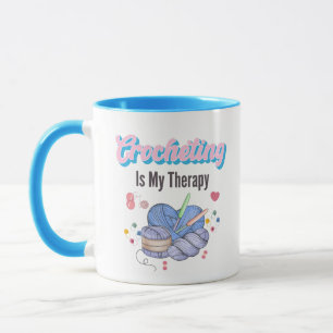 Caneca Croché É Minha Terapia Arte de Fio