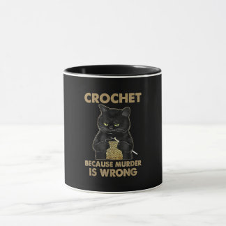 Caneca Crochet De Gato Negro Porque O Assassinato Está Er