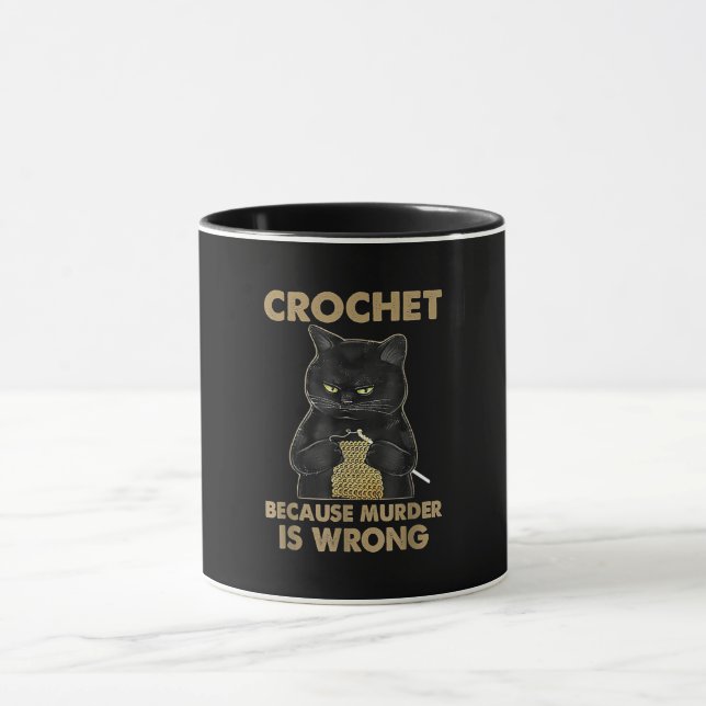 Caneca Crochet De Gato Negro Porque O Assassinato Está Er (Centro)