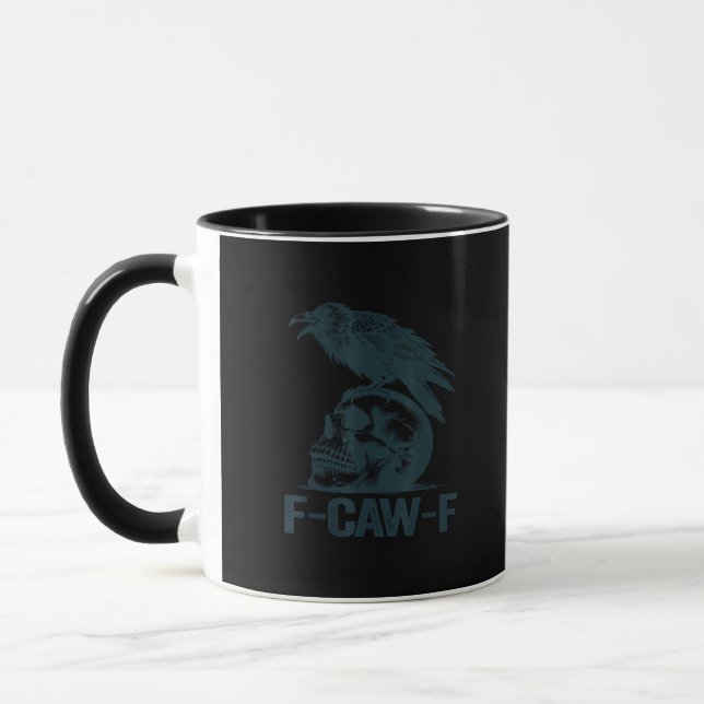 Caneca Crow F-Caw-F Retro Crow Lover Funny (Esquerda)