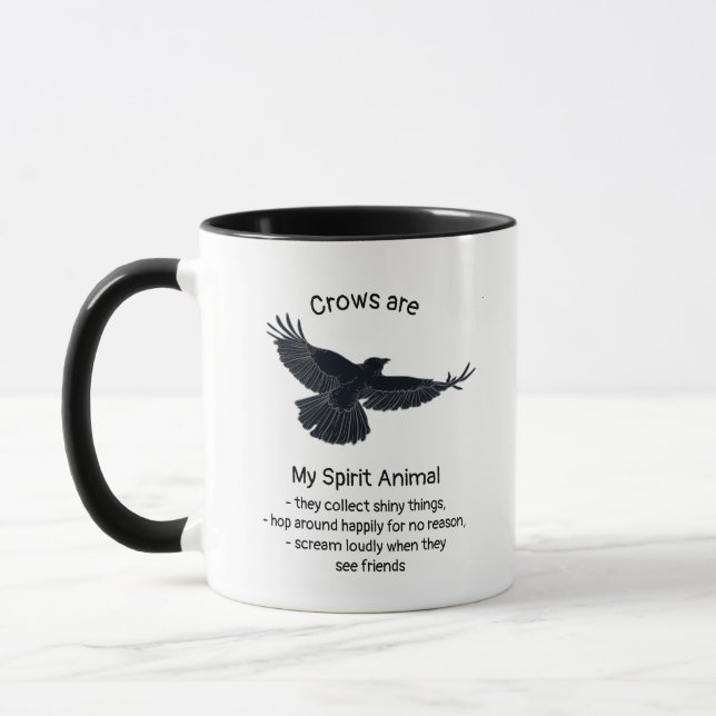 Caneca Crows Bird Spirit Humor Quote Totem (Esquerda)