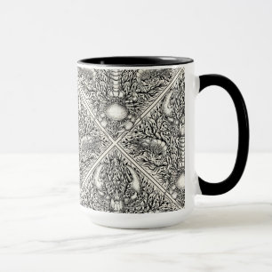 Caneca Crustáceos a preto e branco natural