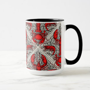 Caneca Crustáceos a vermelho, preto e marfim