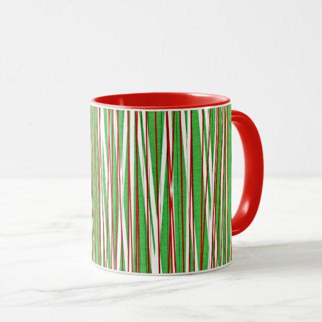 Caneca Cruz de Natal, vermelha e verde (Frente Esquerda)