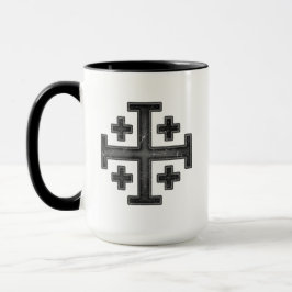 Caneca Cruz Deus Vult dos Cavaleiros Templários de Jerusa