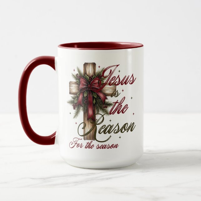 Caneca Cruz Jesus É a Razão da Temporada (Esquerda)