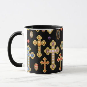 Caneca Cruzes de Pedras de Nascimento Falsas e Gemas Solt