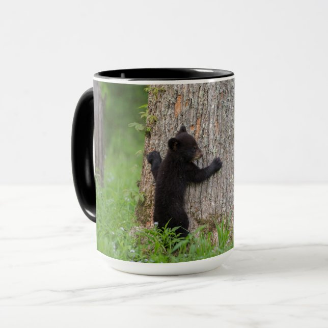 Caneca Cubo do Urso Negro | Montanhas do Enfumaçado Excel (Frente Esquerda)