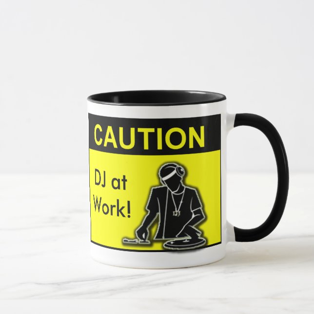 Caneca Cuidado DJ no trabalho! (Direita)