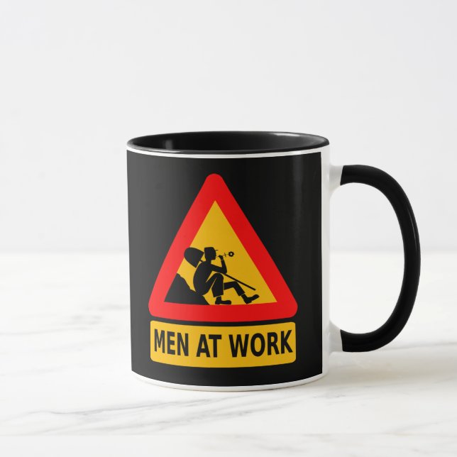 Caneca Cuidado: Homens no Trabalho (Direita)