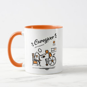 Caneca Cuidador com todo o meu coração. Dedicantes Dedi