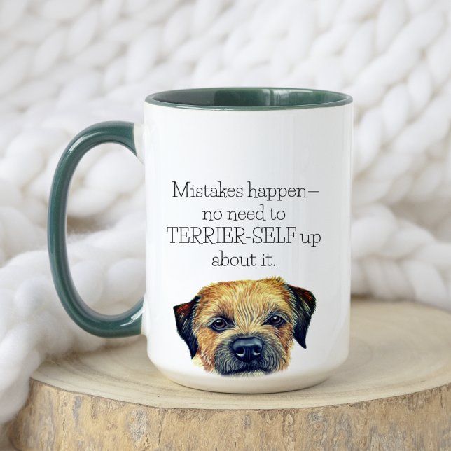 Caneca Cuja Cana-de-Cana Engraçada Borda Terrier Humor Cã (Front)