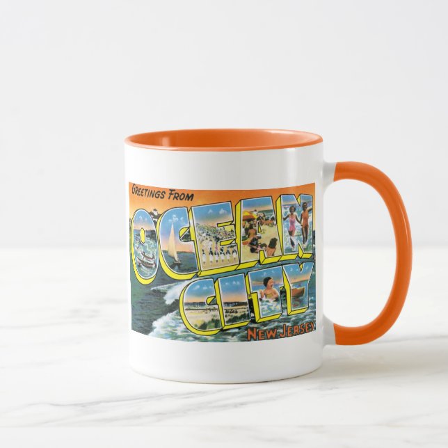 Caneca Cumprimentos da cidade do oceano, NJ (Direita)