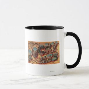 Caneca Cumprimentos das montanhas rochosas