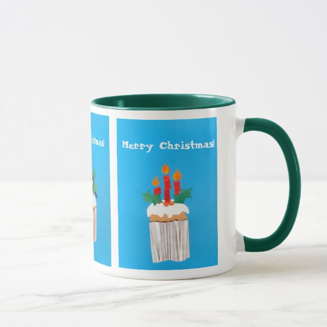 Caneca Cupcake de Natal Ringer Mug. (Direita)