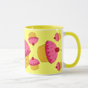 Caneca Cupcakes cor-de-rosa