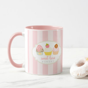 Caneca Cupcakes doces retros do café da padaria bonitos