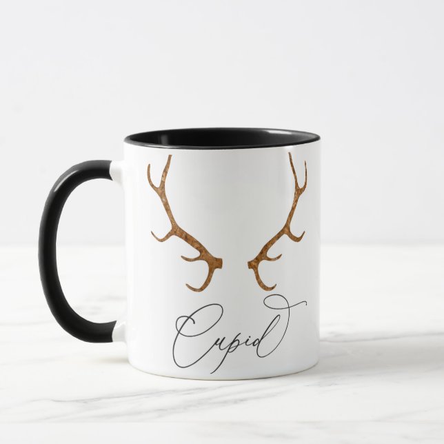 Caneca Cupid Reindeer Antlers Natal (Esquerda)