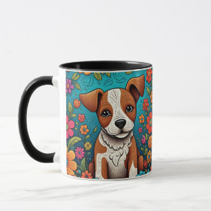 Caneca Cuppy com Flores de Arte Folclórica