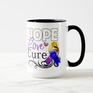 Caneca Cura do amor da esperança do cancer de bexiga