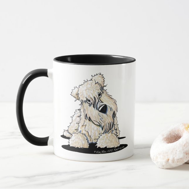 Caneca Curiosa do Wheaten Terrier (Com Donut)