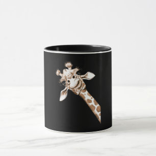 Caneca Curiosa Girafa Engraçada Zoo, Presente de Figuran