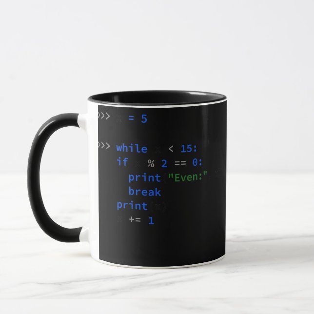 Caneca Curioso Python Coding Código do Pai Python Padre G (Esquerda)