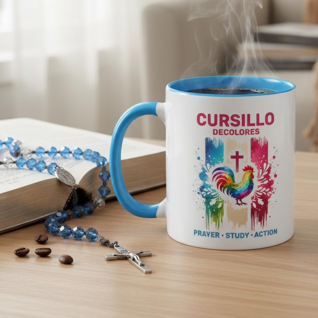 Caneca Cursillo DeColores Galo & Cruzes Pinceladas (Criador carregado)