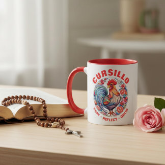Caneca Cursillo Galo Colorido Reze Reflectir Cresça