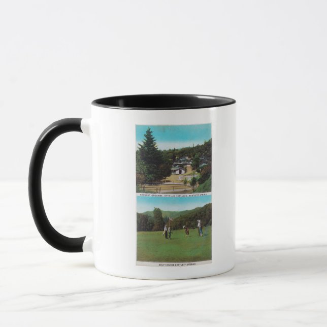 Caneca Curso de Golfe, Motivos de Croquet, Algodão (Esquerda)