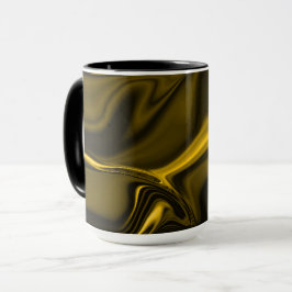 Caneca Curvas amarelas ou dourados em musica.