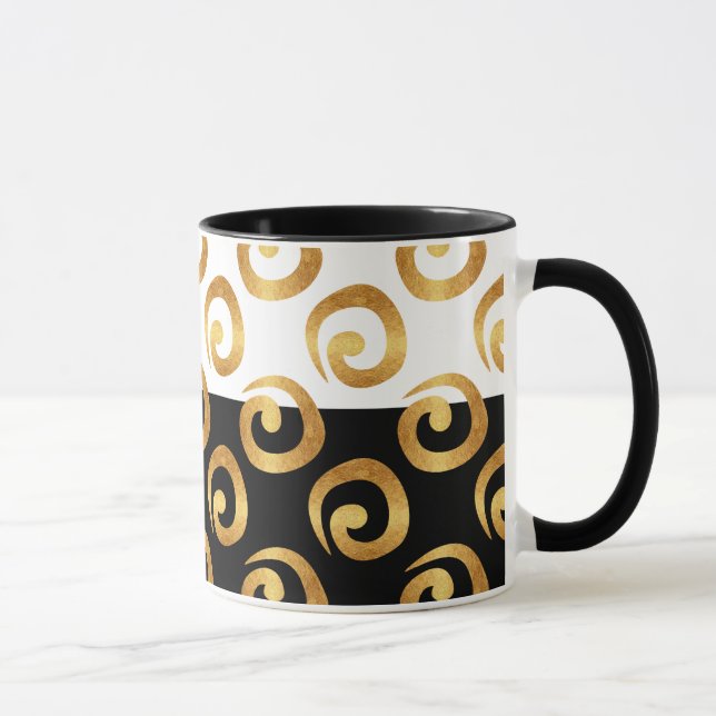Caneca Curvas Douradas em preto-e-branco (Direita)