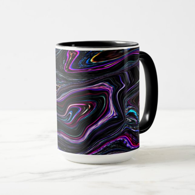 Caneca Curvas irregulares com cor sufocada pelo escuro (Frente Esquerda)