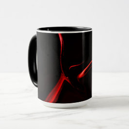 Caneca Curvas vermelhas ou ondulação em fundo vermelho ma
