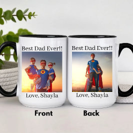 Caneca Custom Best Dad Ever Superhero Father's Day 