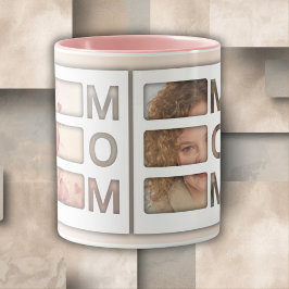 Caneca Custom best Mom 3 Photo Grid Birthday Keepsake