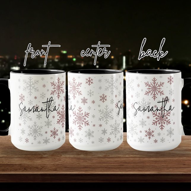 Caneca Custom Christmas Glitter Snowflake Mug for Women (personalized Christmas mug, snowflake Christmas mug, glitter snowflake mug, Merry Christmas mug,)