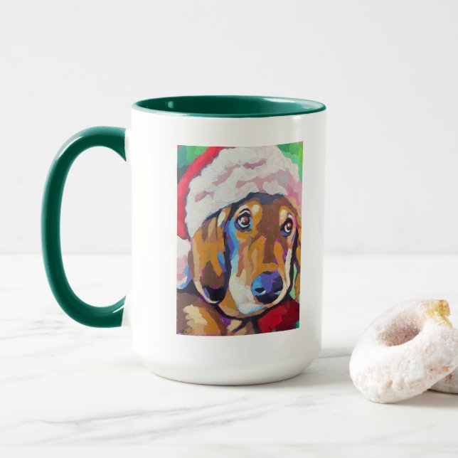 Caneca Custom Dog Portrait Painting- Forever Loved Pet (Com Donut)