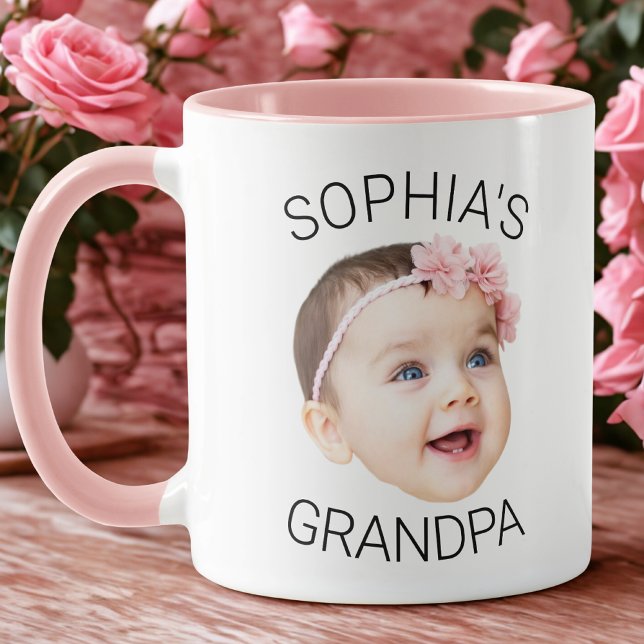 Caneca Custom Face Mug, Baby Photo Gift for Grandpa (Criador carregado)