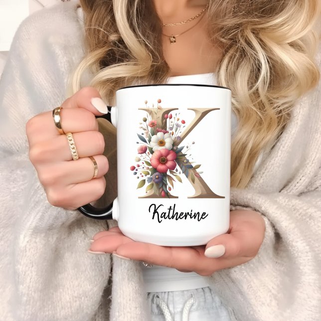 Caneca Custom Floral Mug for Birthday or Mothers Day Gift (wildflower birthday mug, graduation gift mug, christmas mug gift, gift for mom, gift for grandma,)