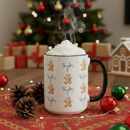 Caneca Custom Gingerbread Christmas Mug Gift for Friends