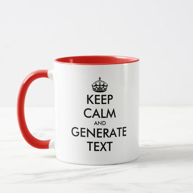 Caneca Custom keep calm coffee mug text generator (Esquerda)