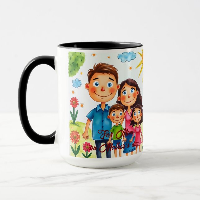 Caneca Custom Kids Artwork  Personalized Keepsake Gift (Esquerda)