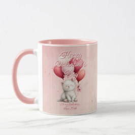 Caneca Custom Message Cat Animal Valentines Day