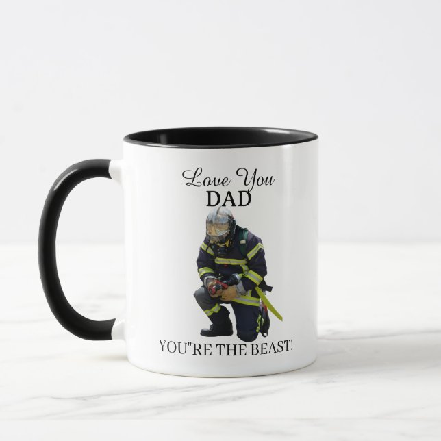 Caneca Custom Photo Firefighter Dad Mug (Esquerda)